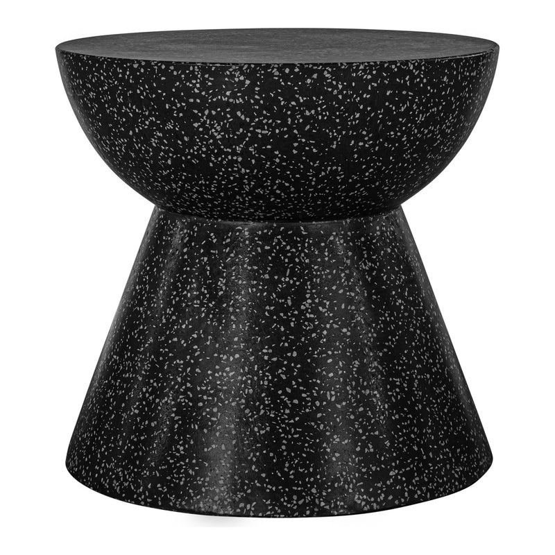 Mineral Outdoor Side Table Black Terrazzo