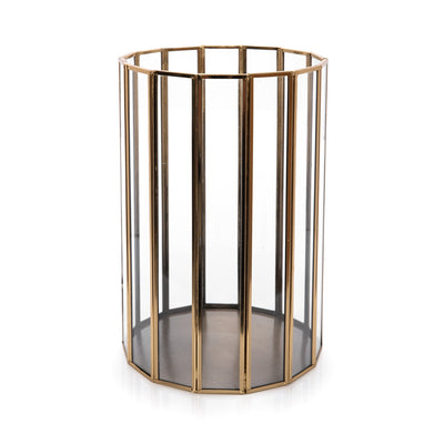 Brass & Glass Candle Holder Gold - Al Rugaib Furniture (4727801741408)