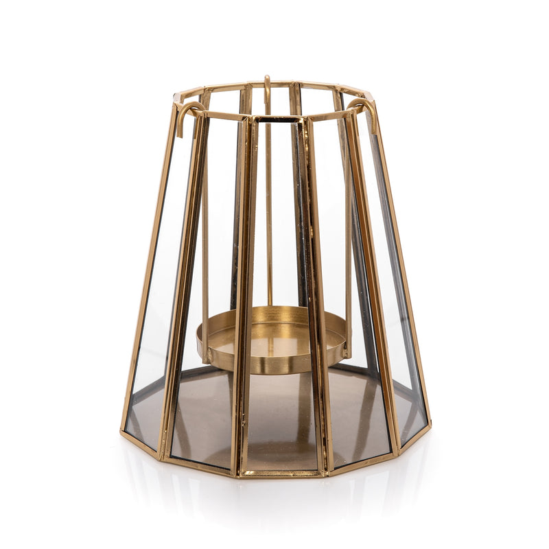 Brass & Glass Candle Holder Gold - Al Rugaib Furniture (4727774675040)
