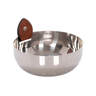 Steel& Leather Bowl - Al Rugaib Furniture (4727792795744)