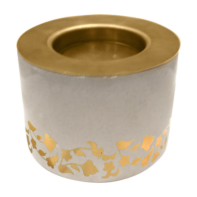 Marble & Metal Round Candle Holder Majestic Gold - Al Rugaib Furniture (4728022564960)