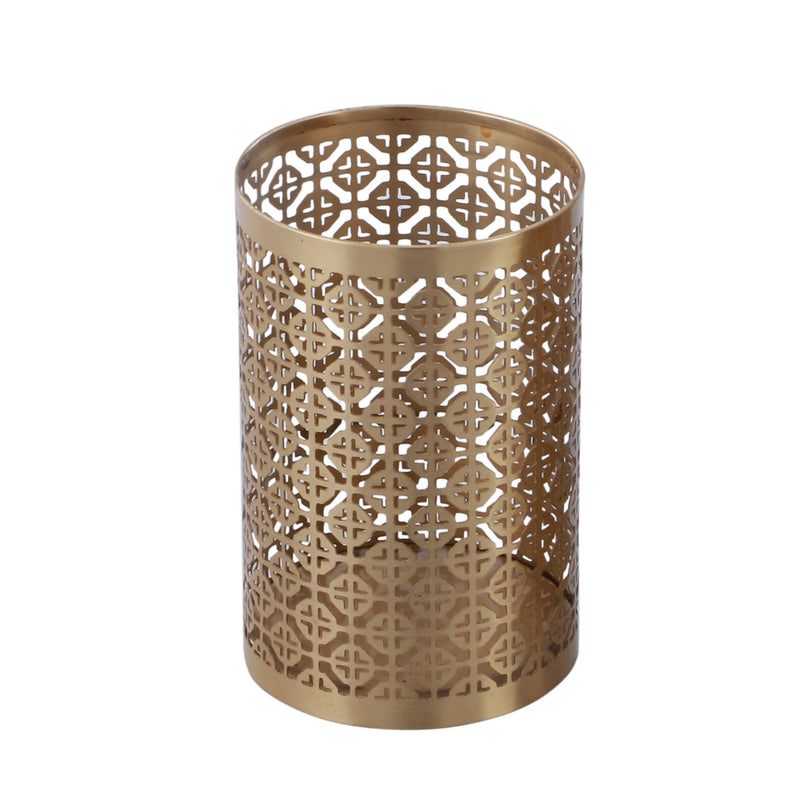 Metal Candle Holder Gold Small - Al Rugaib Furniture (4727779393632)