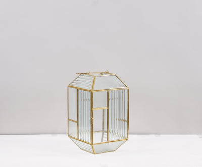 Lantern Gold Brass And Glass - Al Rugaib Furniture (4728023482464)