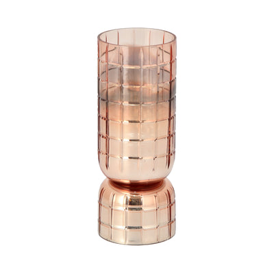 Glass Square Candle Holder Cut Silver Copper - Al Rugaib Furniture (4727792828512)