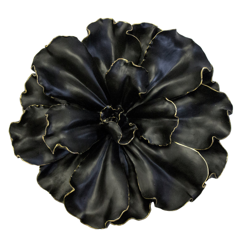 Flower Wall Plaque, Black/Gold (6647113973856)
