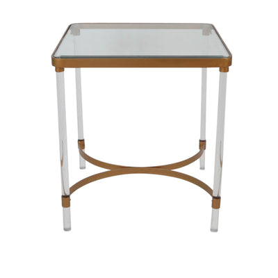 METAL & ACRYLIC ACCENT TABLE,COPPER KD (6608448684128)