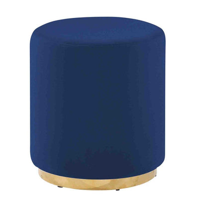 BLUE/GOLD VELVETEEN STOOL - Al Rugaib Furniture (772395761760)