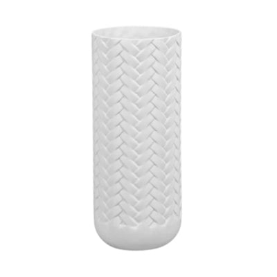 EC MATTE WHITE WEAVE VASE 8.5" (6608451108960)
