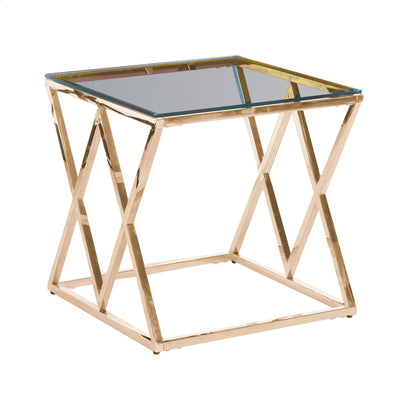 GOLD/GLASS DIAMOND ACCENT TABLE, KD - Al Rugaib Furniture (4674451374176)