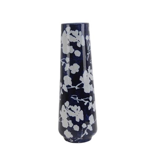 Ceramic 19" Floral Vase, Blue/White - Al Rugaib Furniture (4343261495392)