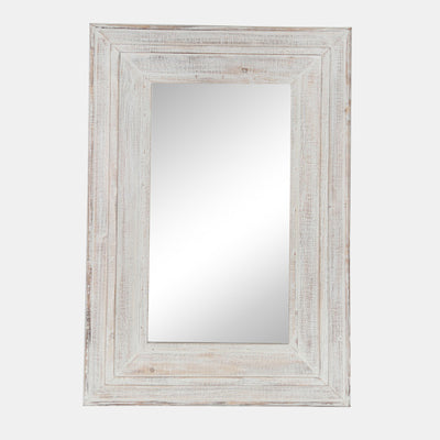 Wood Frame 24 X 36" Wall Mirror, Antique White Wb (6639230353504)