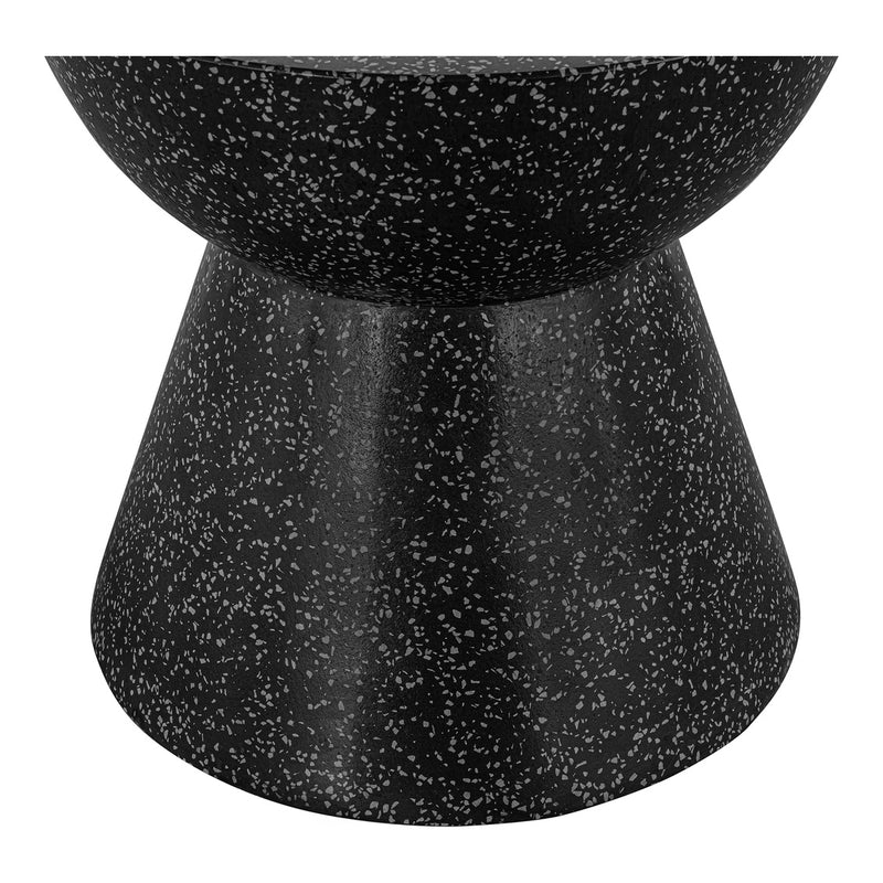 Mineral Outdoor Side Table Black Terrazzo