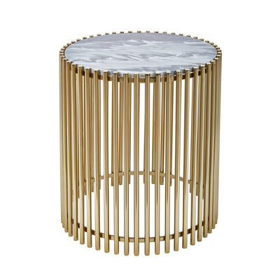 STEEL / MARBLE 20" ACCENT TABLE, GOLD/BLACK (6608455499872)