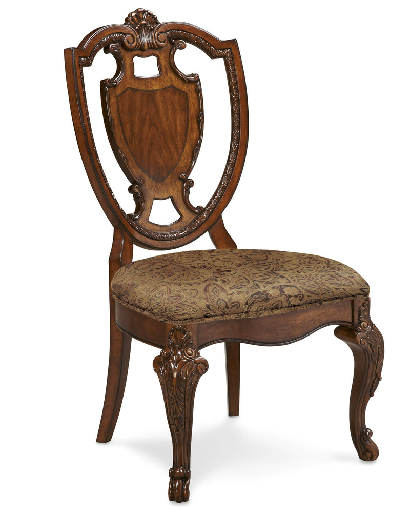 Old World - Shield Back Side Chair w/ Fabric Seat - Al Rugaib Furniture (4568165351520)