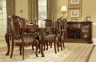 Old World- Leg Dining Table (2-18in Leafs) - Al Rugaib Furniture (4568165580896)