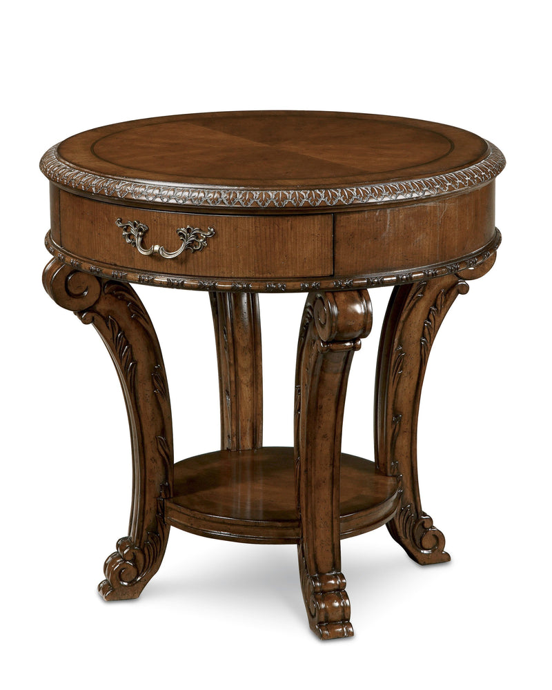 Old World- Round End Table - Al Rugaib Furniture (4568166006880)