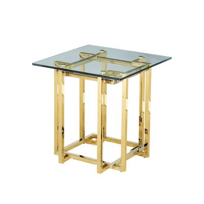 STAINLESS STEEL, SIDE TABLE, GOLD/CLEAR (6608457302112)