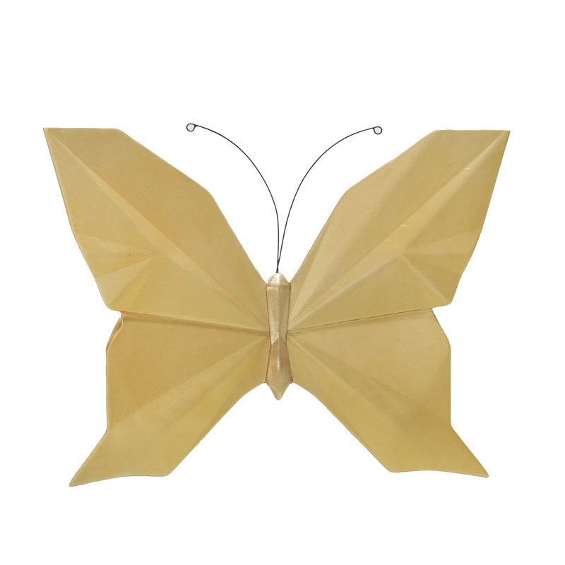 RESIN 10" W ORIGAMI BUTTERFLY WALL HANGING, GOLD (6608458317920)