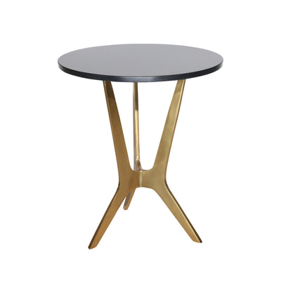 METAL 20" ACCENT TABLE W/ BLACK MARBL (6608459530336)