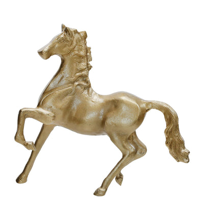 ALUMINUM 16"H HORSE TABLE DECO, CHAMPAGNE GOLD - Al Rugaib Furniture (4712318828640)
