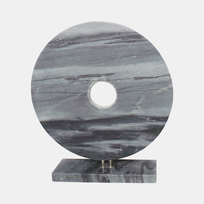 MARBLE 6" DISK W/ BASE, GRAY (6621827629152)