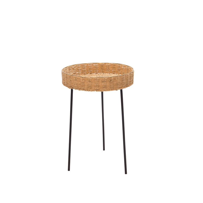 RATTAN 24"H ROUND ACCENT TABLE, BROWN (6608462282848)