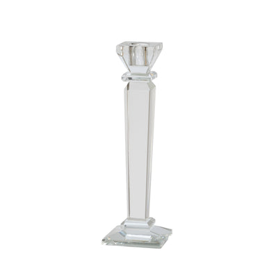 GLASS 9" CANDLE HOLDER, CLEAR (6608462774368)