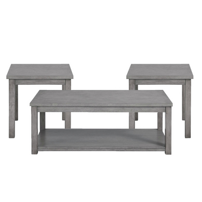 Rina Three Pack Occasional Set, Coffee W/ Casters In Grey (6629947113568)