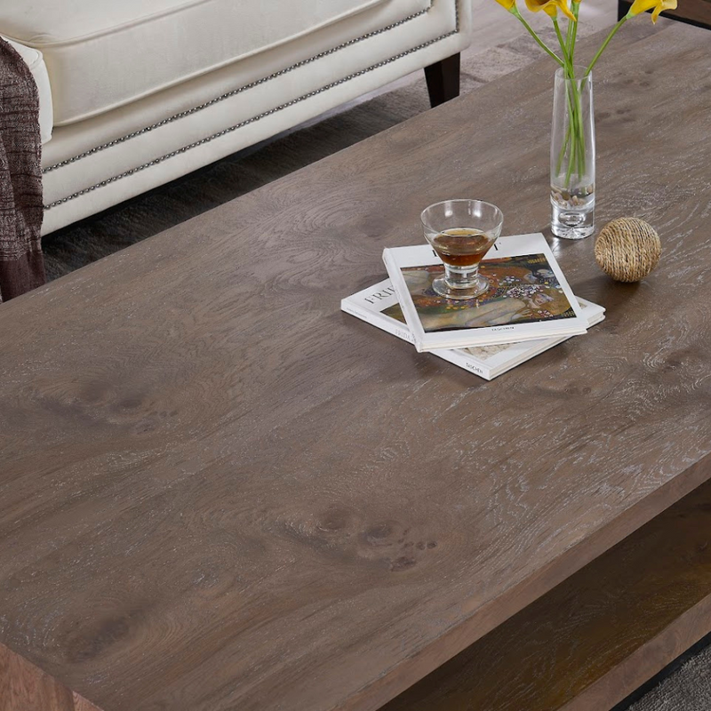 Oak Wood Coffee TABLE (6650905395296)