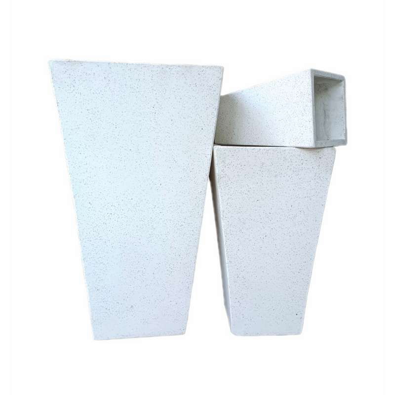 White Terrazzo Indoor/Outdoor Plant Pot By Roots26W*26D*45H.