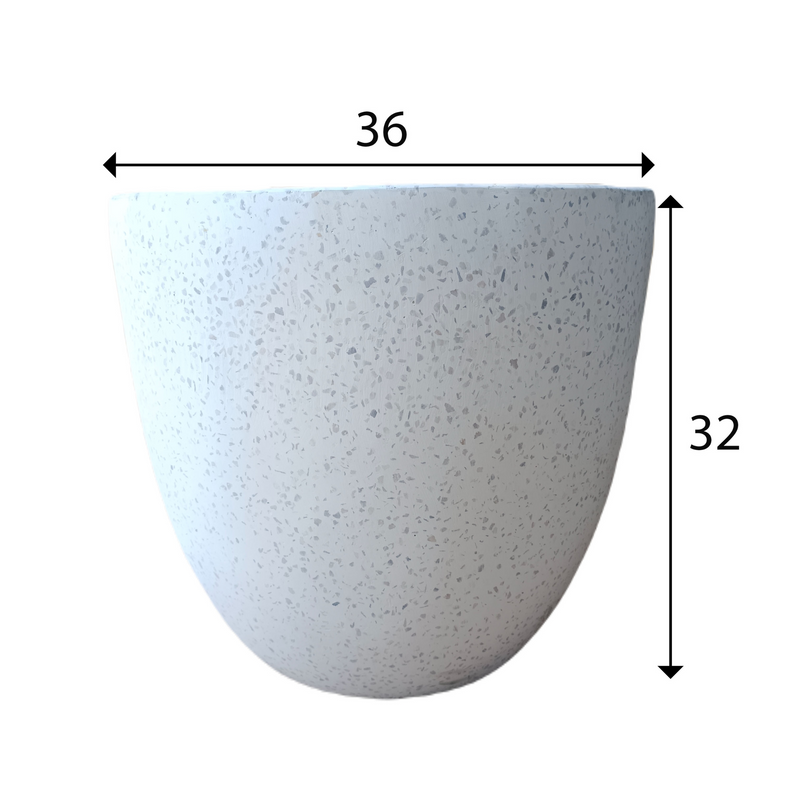 White Terrazzo Indoor/Outdoor Plant Pot By Roots36W*36D*32H.