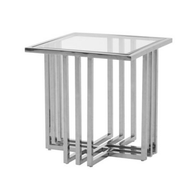 Shiny Silver End Table
