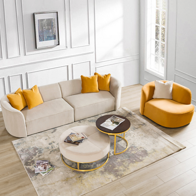 Dana Beige Living Room Set ( 4 Seater + Chair)