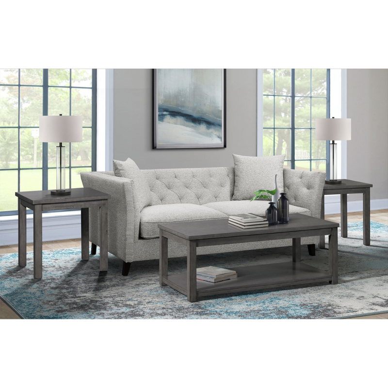 Rina Three Pack Occasional Set, Coffee W/ Casters In Grey (6629947113568)