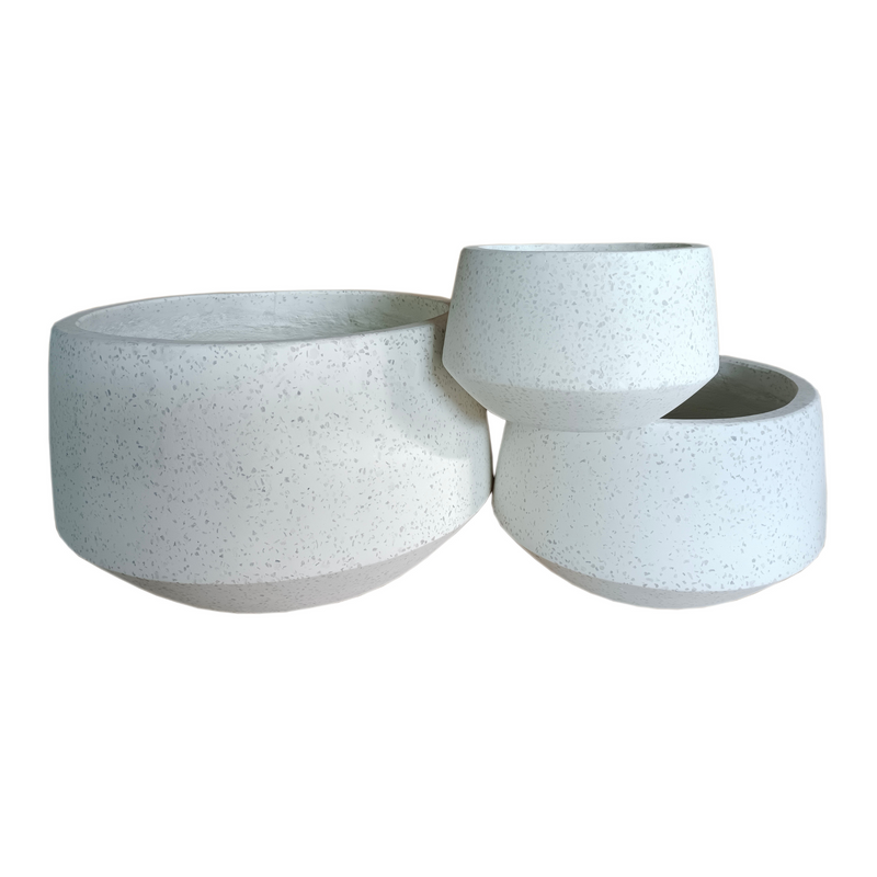 White Terrazzo Indoor/Outdoor Plant Pot By Roots34W*34D*20H.