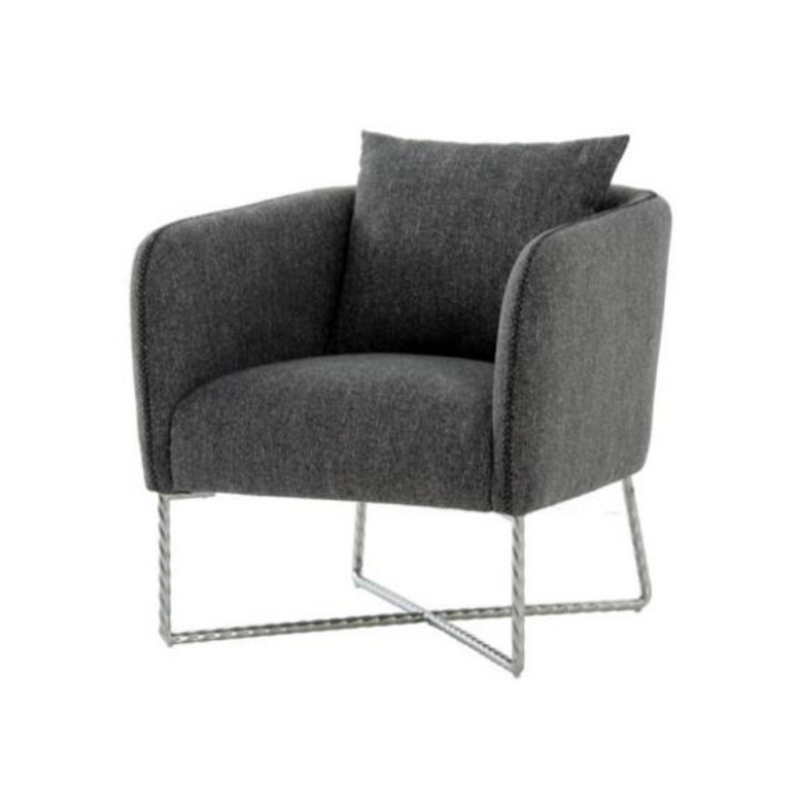 Grey Block Crossed Chair