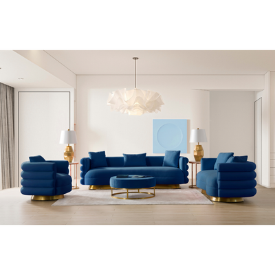 Power Blue Living Room Set