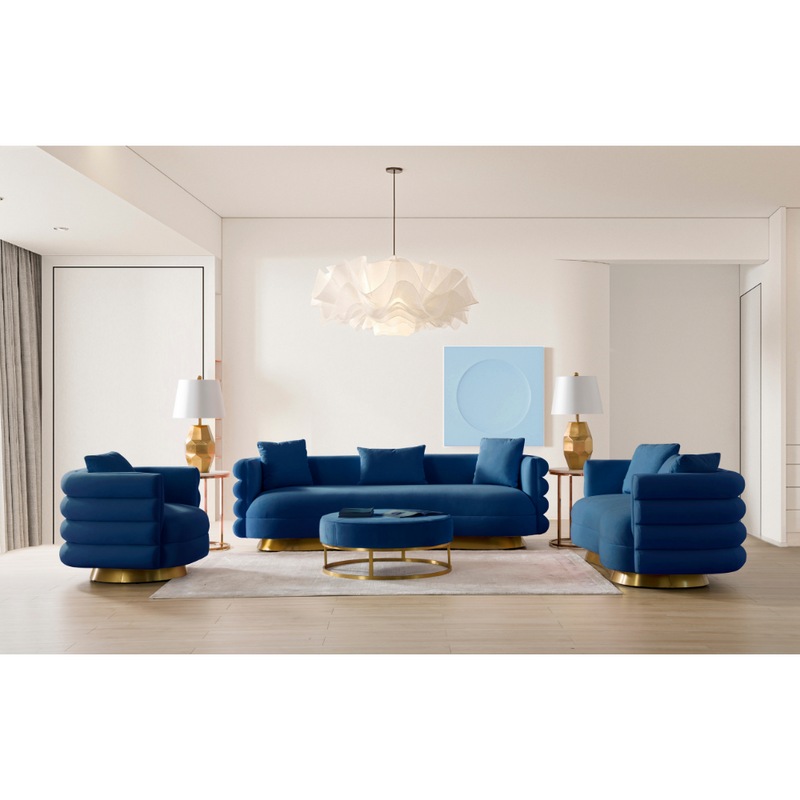Power Blue Living Room Set