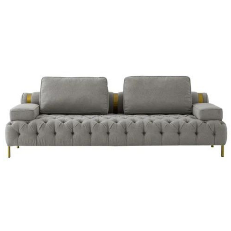 Tufting Grey 3 Seater Sofa