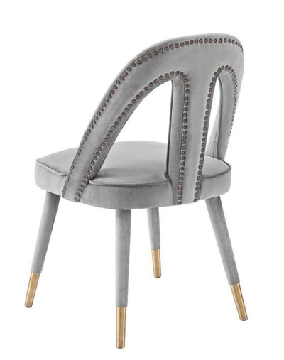 Petra Light Grey Velvet Side Chair - Al Rugaib Furniture (4576517685344)