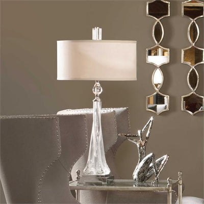 Grancona Twisted Glass Table Lamp, Off White - Al Rugaib Furniture (4483221389408)