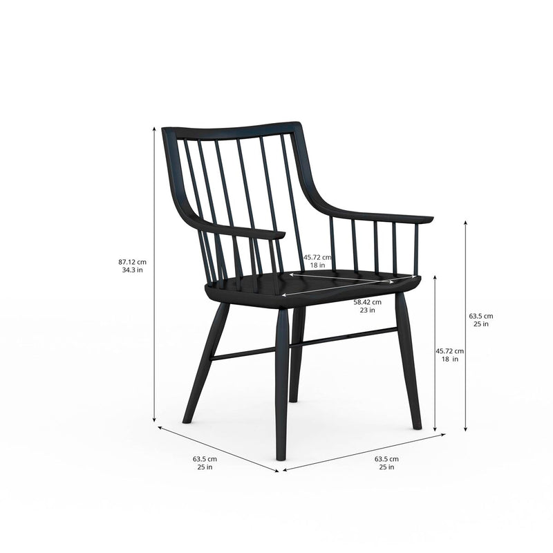 Frame - Windsor Arm Chair (Black) (6562449129568)