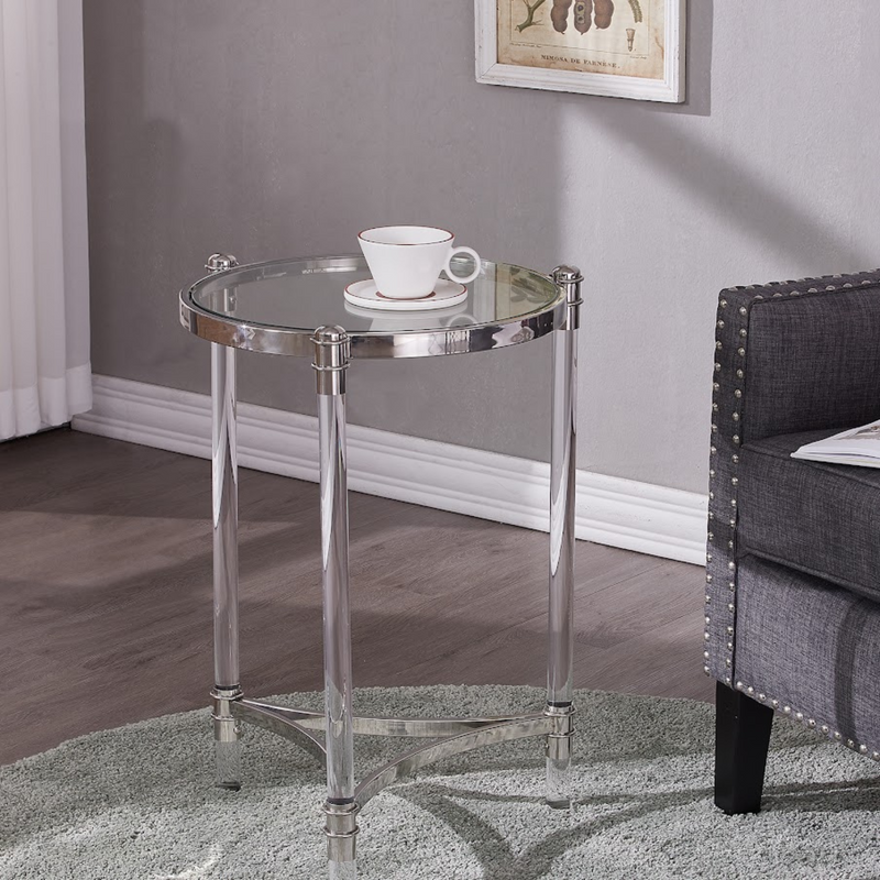 Acrylic Accent table Shinny sliver