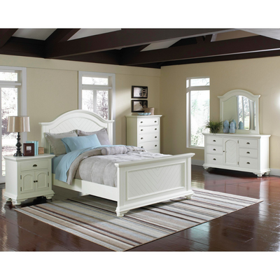 Brook White King Panel Bed