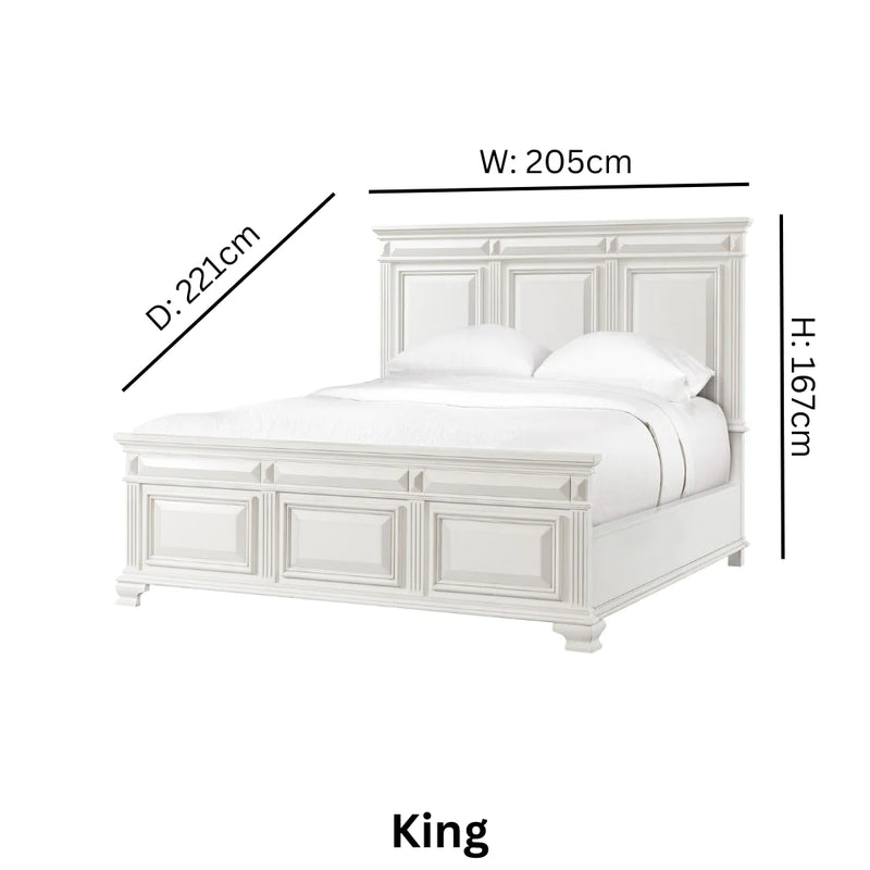 Calloway Panel Bed In White