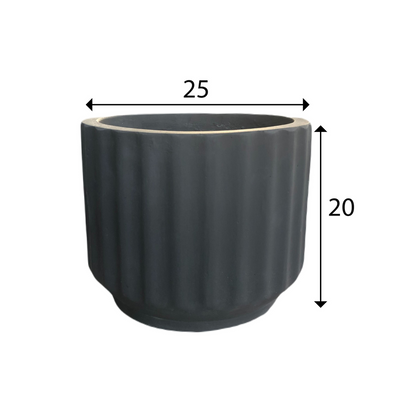 Black Wash Indoor/Outdoor Plant Pot By Roots25W*25D*20H.