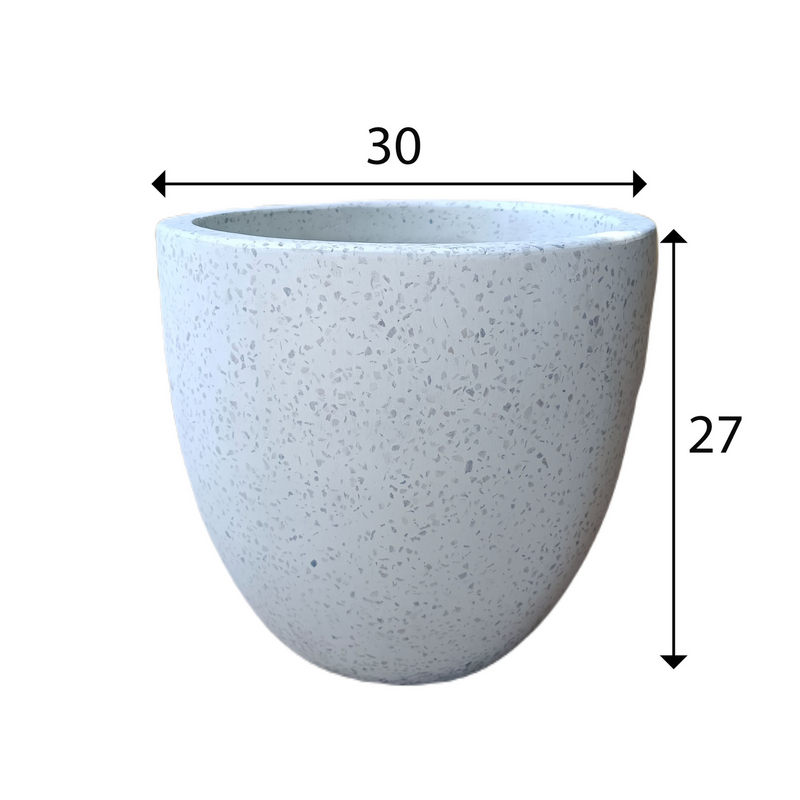 White Terrazzo Indoor/Outdoor Plant Pot By Roots30W*30D*27H.