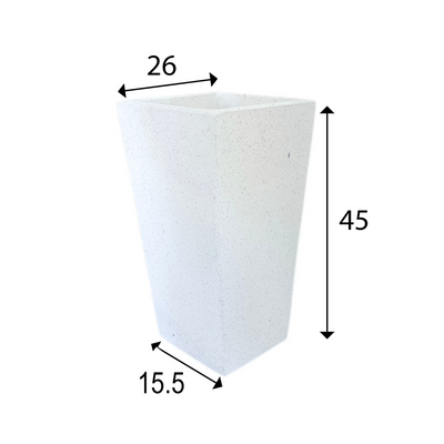 White Terrazzo Indoor/Outdoor Plant Pot By Roots26W*26D*45H.
