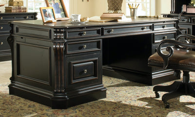 Home Office Telluride 76'' Executive Desk w/Wood Panels (4686493253728)