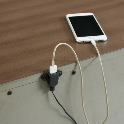 Jolene 2-Drawer Nightstand W/ Usb In Grey (6629944655968)